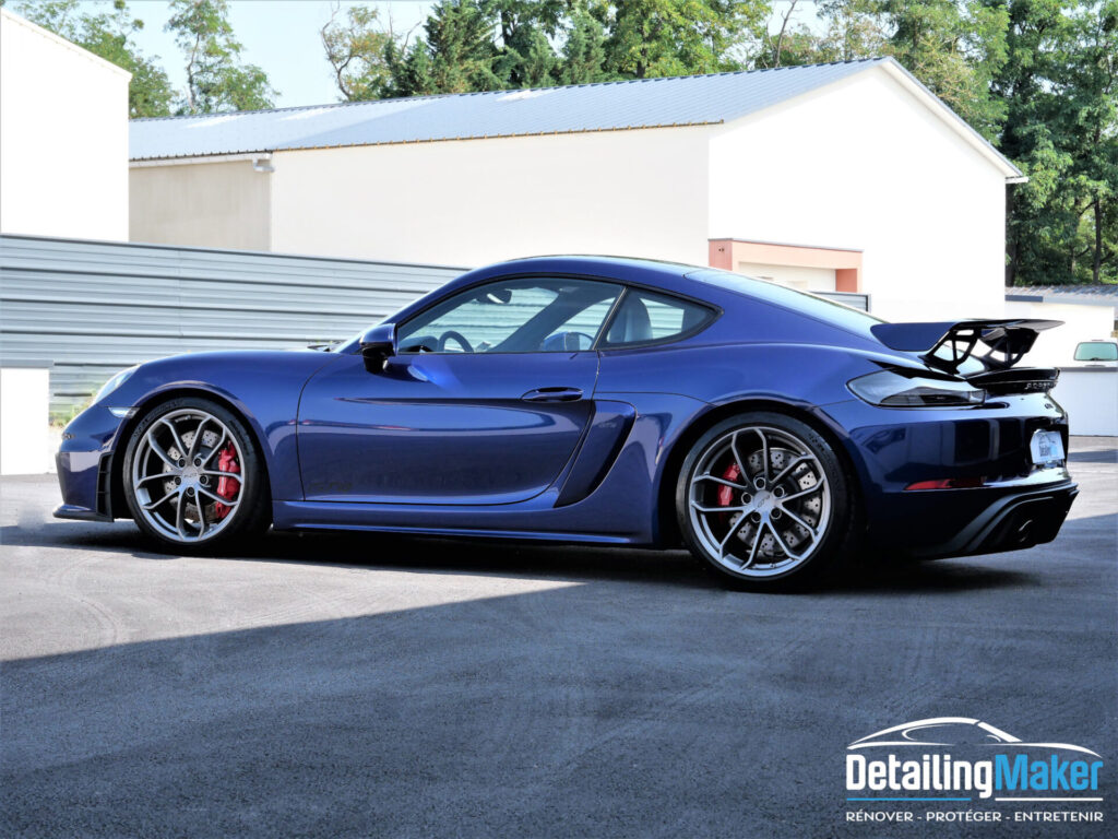 film protection carrosserie Porsche 718 Cayman GT4 Bleu Gentiane